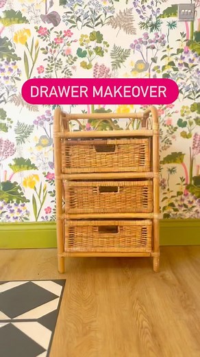 7.8K views · 93 reactions | Take one charity shop bargain set of rattan drawers + two cans of @makeitrustoleum spray paint and voila! A gorgeous unique piece of furniture for a grand total of £20! My first attempt at this kind of transition too… could do better 藍 (Not an Ad!) #charityshopfinds #makeitrustoleum #upcycledfurniture #furnitureflipper #paintedfurniture #colourfulfurniture #maximalisthome #brightandboldhome | The Hexagonal House | Facebook