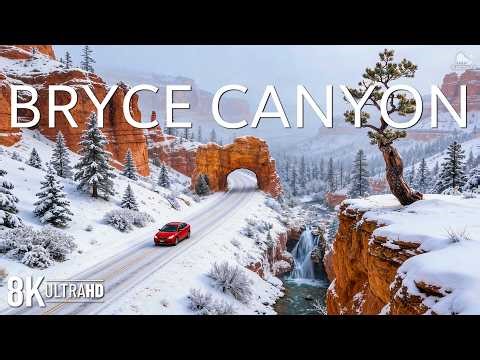 Bryce Canyon Winter 8K Ultra HD ❄ Snow-Covered Hoodoos in Utah’s Red Rock Wonderland | Video 8K UHD
