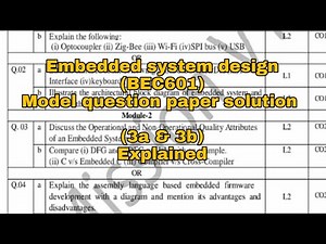 Embedded system design (BEC601) 3a&3b model paper solutions