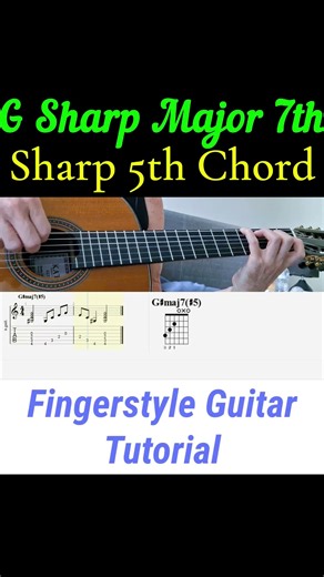 G Sharp Major 7th Sharp 5th Chord | Fingerstyle Guitar Tutorial + TABS & Sheet Music