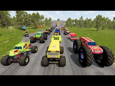 BeamNG Monster Trucks Challenge Racing & Epic High Speed Jumps and Crashes