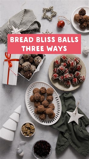 Did you know in Aotearoa we waste about 29 million loaves of bread?! 🤯 Let's come together to #SavourTheSeason and turn those leftover bread bits into a tasty treat 😍 Introducing our food waste-fighting recipe to save crusts, ends, and dry bread: Delicious Bliss Balls 🥰🍞🍫 They're super easy to make ahead and store in the freezer, and are perfect for gifting and snacking! Find the full Bread Bliss Balls recipe here 👇 INGREDIENTS 200g stale bread (crusts, ends, slices etc.) ¼ cup cocoa powde
