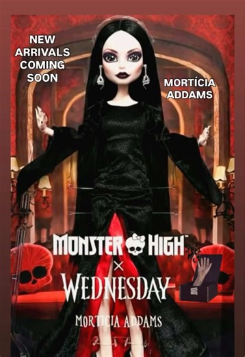 Nova boneca colecionável Mortícia Addams da Monster High
