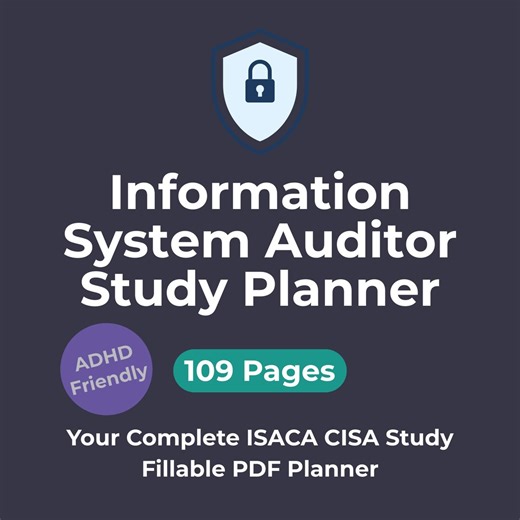 ADHD Study Planner Cisa Isaca Infomation Security Auditor Adhd Friendly Exam Prep Fillable PDF Digital Planner IT Certification Study Guide - Etsy