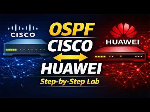Configure OSPF Between Cisco and Huawei Routers | OSPF Configuration Step-by-Step
