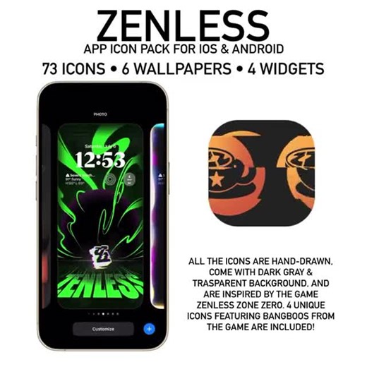ZENLESS App Icon Pack 73 Icons, 6 Wallpapers, 4 Widgets Ios & Android Zenless Zone Zero Inspired - Etsy