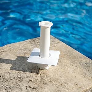 Streamline Bubbler Pool Fitting - Knock-in, Press Fit for 1.5 Inch Pipe, Flush Mount on Gunite, Anti-Vortex Square or Round Face (Square)