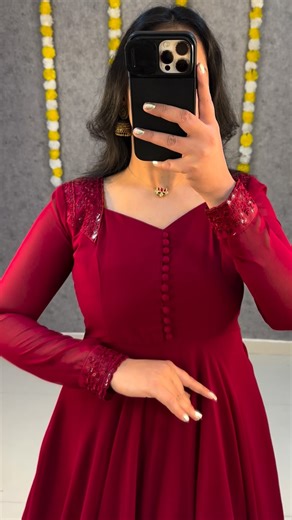 Sarees and Dresses By Horizzon on Instagram: "Search Code: HF78 Price: Rs899/- NO COD NON STORE PRODUCT OWN MODELING SHOOT Launching this beautiful Gown with attractive dupata Gown fabric : Soft Faux Georgette Dupata : Netted with flower and sequence work Lining : crepe #Gown length : 54-55 inches #Sleevee length : 20-21 inches Flare : 4 meter Size : S to 5XL Colors : Reddish Maroon, Wine, Choco, Dark Onion Weight : 550 Gram"