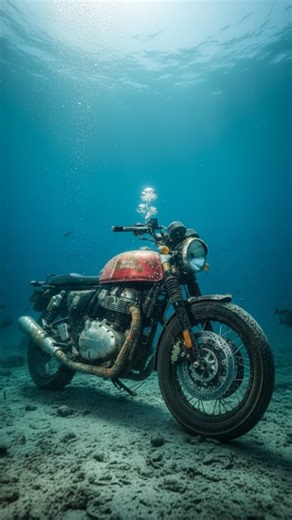 Jayjagat bhuyan on Instagram: "Continental GT 650 📈 follow and comment prompt ❤️ . . . . First time using Al & I took it straight to the deep ocean. Testing a new way to tell visual stories. Would love to know your thoughts- drop a comment. Stay tuned with @chiku__181 * (ai, underwater, ocean, bike under water, edits, cinematic, story telling, visuals, bike, royal Enfield, ktm duke, gt 650, Gen3, ktmfamily, continental gt, ai in video, instagram, fyp) . . #gt650❤️ #royalenfieldindia #bike #cont