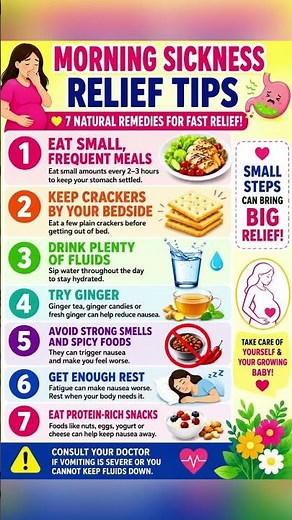 🤢 Morning Sickness? Try These 7 Natural Remedies for Fast Relief! #shortsfeed#pregnancy health tips