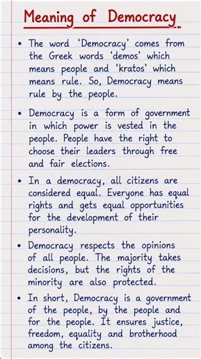 Meaning of Democracy | Political Science Homework Help