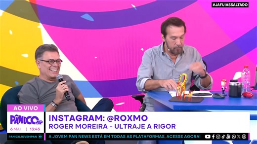 Olha só quem está por aqui, minha gente! É ele! Aquele que é um dinossauro do rock e comprova a existência do velocirocker, do brockiossauro e do tiranossauro Rock: é simplesmente Roger Moreira! Mas fiquem tranquilos! Apesar do programa não ser gravado “the noite”, o músico não vai deixar de cantar a direita e tocar nas cordas (e feridas) da esquerda na hora do almoço desta terça (06)! #Pânico | Programa Pânico