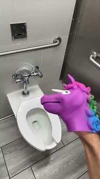 UP Short: Unicorn Puppet uses a public bathroom! #shorts