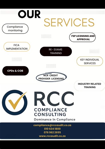 Need assistance with FSP license? Look no further💃🏻RCC can do that for you. Are you struggling with your RE1 & 5 exams? Worry no more💃🏻 we do offer RE training with a guaranteed pass. Assistance with COB? We are here💃🏻💃🏻 contact details are on our bio✌🏽#fyp #fypシ゚viral #tiktoksouthafrica🇿🇦 #compliance