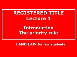 LAND LAW | Lecture 3.1.1 | REGISTERED LAND (Part 1) | FOR ABSOLUTE BEGINNERS