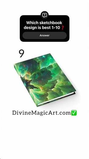 ✨Which 1-10 is my best sketchbook design ❓All art is on insta+YT @DivineMagicArt ⬆️ #artist #drawing