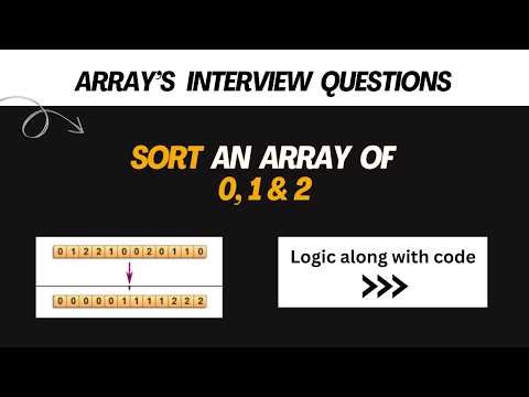 Sort Array of 0s, 1s and 2s | Dutch National Flag Algorithm | DSA