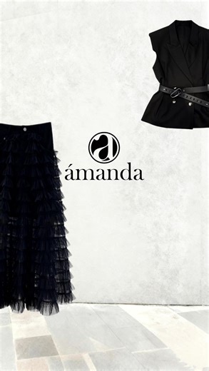 ✨ October New Arrivals ✨ 【Amanda · October Collection】 💫 Sleek sophistication meets ethereal charm ✨ This sleeveless blazer 🖤 and tiered tulle skirt 🌸 combo strikes the perfect balance between edgy ⚡ and elegant 💃 #AmandaFashion #OctoberNewArrivals #EleganceAndStyle