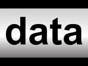 How to Pronounce Data