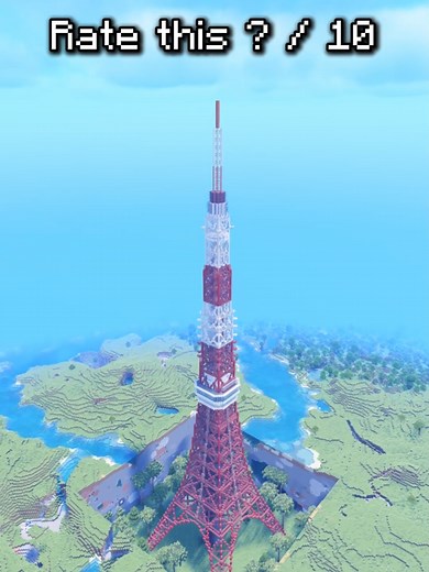 Construcción del Tokyo Tower en Minecraft: Timelapse
