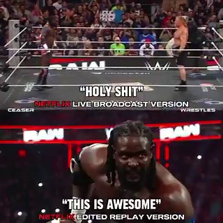 Netflix Live: "HOLY SHIT!"Netflix Replay: "THIS IS AWESOME!"Bro the way Netflix censors and alters stuff like this makes the moments look so AWFUL. 😭