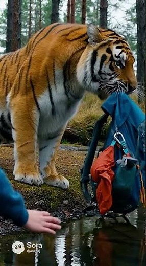 Tiger Suddenly Attacks Backpack in Public 😱 Shocking Twist🐅🔥