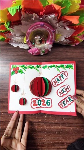 DIY New year pop-up card 🎇✨/How To Make New Year Card/Easy New Year Card #shorts #diy #trending