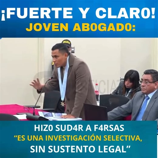 456K views · 9.6K reactions | Valiente joven abogado alza la voz: "Es una invest¡gación select¡va, sin sustento legal. ¡Basta de persecución política!" ✊⚖️ #JusticiaParaCastillo #NoMásPersecución #CastilloPresidente #ElPuebloDespierta #LibertadYa | Siempre con el Pueblo | Facebook