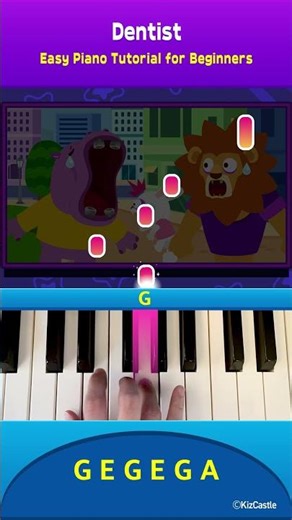 Easy Piano Song for Kids 🎹 | 🦷 “Dentist” Game Ver. Tutorial #JunyTony #piano #shorts