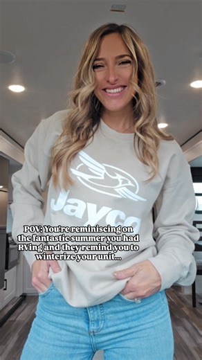 WHOA! Take that negativity elsewhere...we still got LOTS of camping to do 💪 ...but actually, its never too early to think ahead 🫣 . . . #RV #RVLIFE #funny #humor #comedy #jokes #winteriscoming #fall #winter #camping #camper #reelsinstagram #reels #fyp #instagramreels #campers #fyp #jokes #Snowbird | that.rv.girl