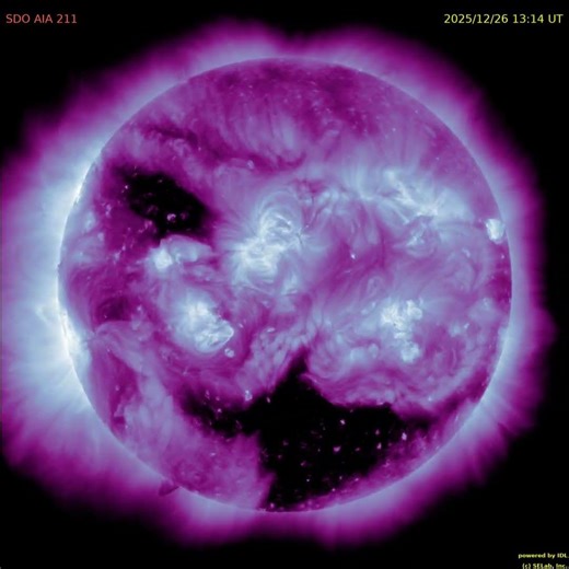 태양 전면 주간 UV (211A) 동영상 (weekly solar full-disk movie in UV : 2025. 12. 22 ~ 12. 28 #solar#태양#UV#자외선