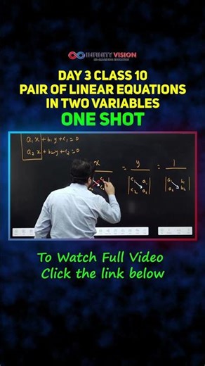 Pair of Linear Equations in Two Variables Detailed One Shot | Day 3 | Class 10 Maths #shorts #cbse