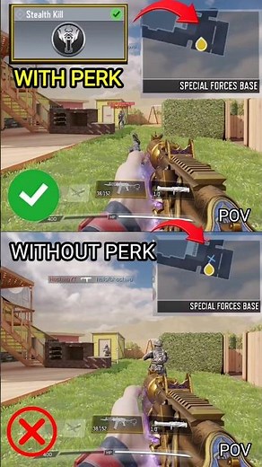 Stealth Kill Weapon Perk With vs Without Perk in COD Mobile | Call of Duty Mobile