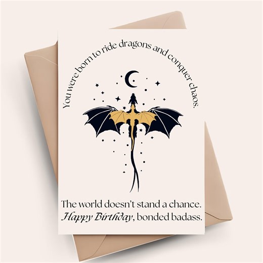Fourth Wing Inspired Birthday Card Bonded Dragon Rider Basgiath Fantasy Birthday Card for Readers Fantasy Book Greeting Card Gift for Her - Etsy