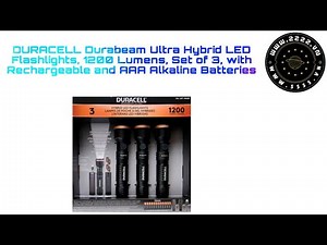 DURACELL Durabeam Ultra Hybrid LED Flashlights, 1200 Lumens,Rechargeable and AAA Alkaline Batteries
