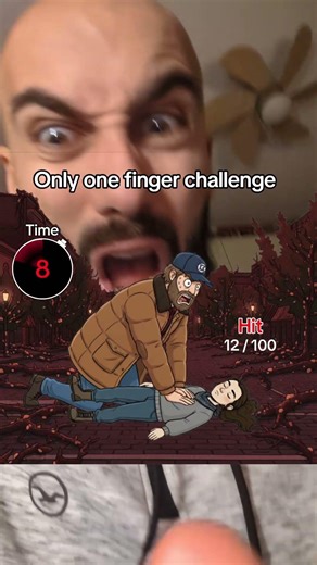 Stranger things only one finger challenge Hopper and eleven