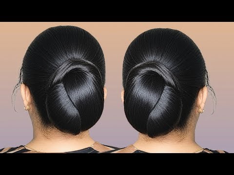 Self Juda Hairstyle For Wedding For Long Hair _Bun Hairstyle Tutorial Step by Step _Donut bun Styles