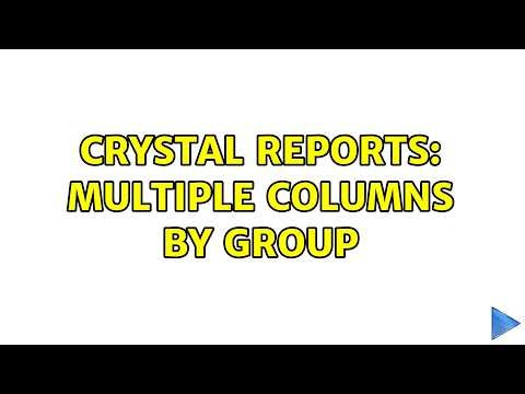 Crystal Reports: multiple columns by group (2 Solutions!!)