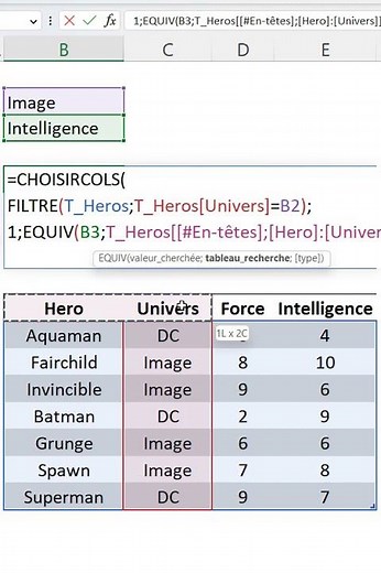 Excel : rendre un tableau [vraiment] dynamique avec les fonction FILTRE et CHOISIRCOLS