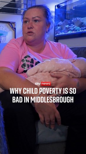 144K views · 566 reactions | More than half of all children are growing up in poverty across the whole of Middlesbrough. Sky's Greg Milam visits the town where six out of seven children grow up in poverty. https://trib.al/D1Klb59 | Sky News | Facebook