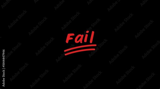 Fail text with underline animation