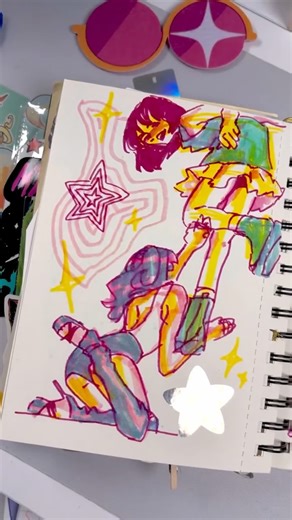 June on Instagram: "First five days of @jouusta s figure drawing challenge!! All done with highlighters that I got for Christmas hehe"