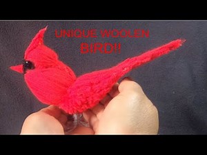 UNIQUE WOOLEN CARDINAL BIRD EASY TO MAKE/AMAZING CARDINAL BIRD SUPER EASY TUTORIAL CRAFT