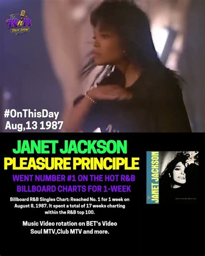 #OnThisDay August 13 1987, "The Pleasure" no.1 r&b hit by Janet Jackson