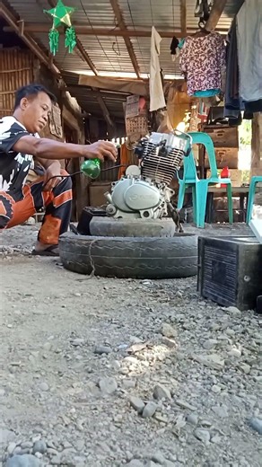 Easy Way How to Motorcycle engine outside start😀😀😀 #howto #bike #maintenance #shorts #mobilemechanic