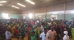 The jubilant APRC, at Congress, after the announcement of Babili Mansa as the Party Leader and Flagbearer for 2019 or 2021 Presidential elections! #MightyGreens #thepeoplesparty | APRC Official