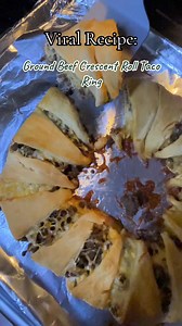 This ground beef crescent roll taco ring is the ultimate easy...