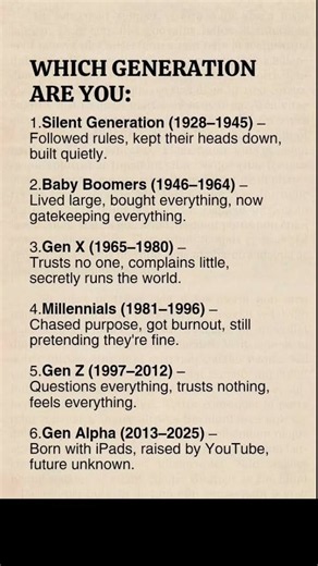 Which Generation Are You? 6 Generations Explained 👀