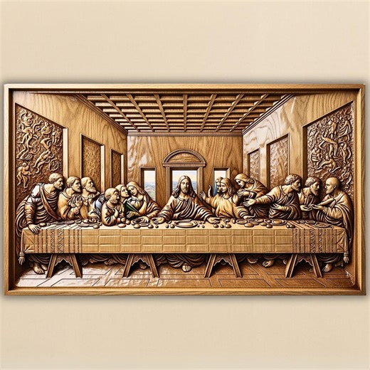 Last Supper STL File – 3D Relief Model of Jesus & Apostles | CNC Router Christian Religious Carving | Aspire Vcarve Ready Digital Download - Etsy