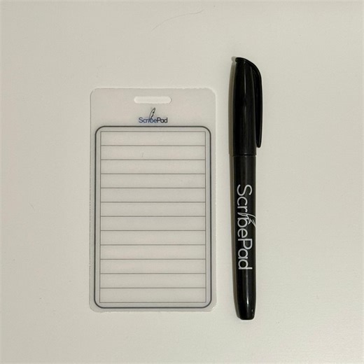 A Dry-erase Notepad and Wet-erase Marker. Perfect Medical Worker, Nurse, Teacher Gifts. Badge Reel NOT Included.